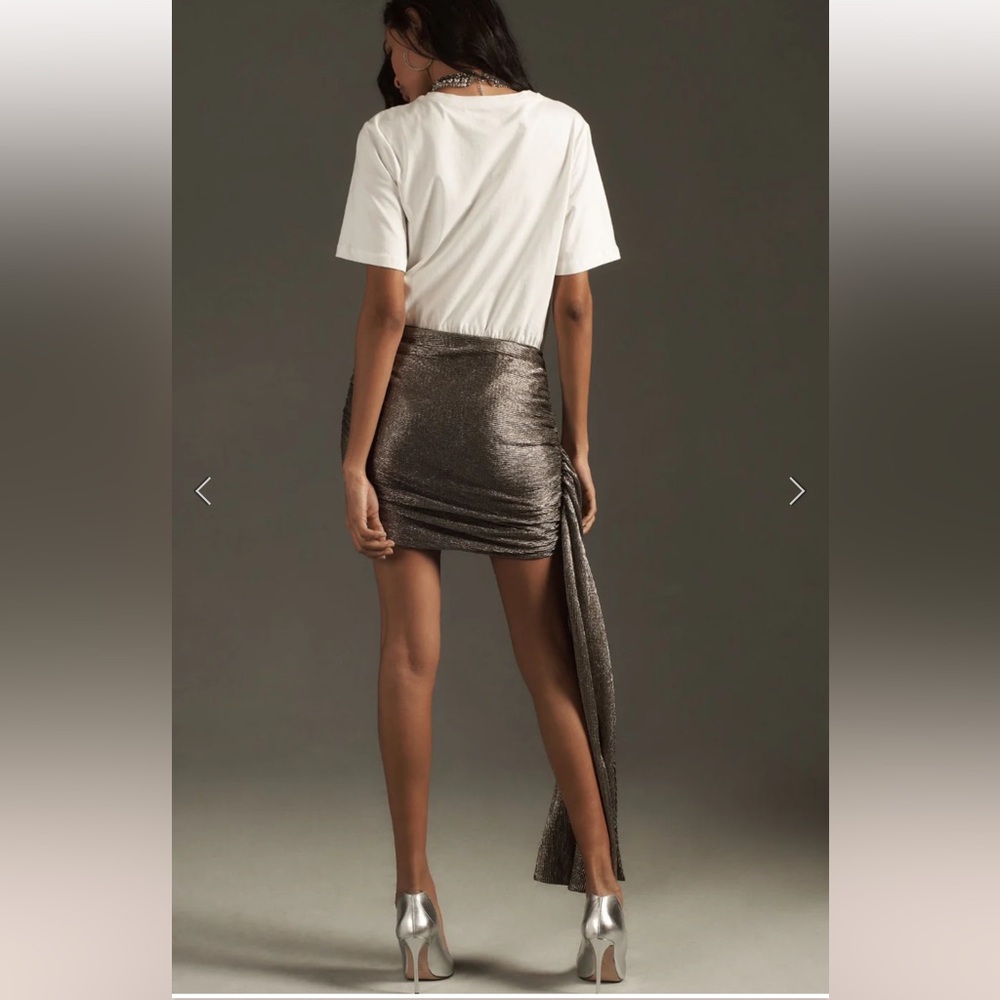 NWT Porridge Crew-Neck Metallic Twofer Mini Dress - Picture 2 of 5